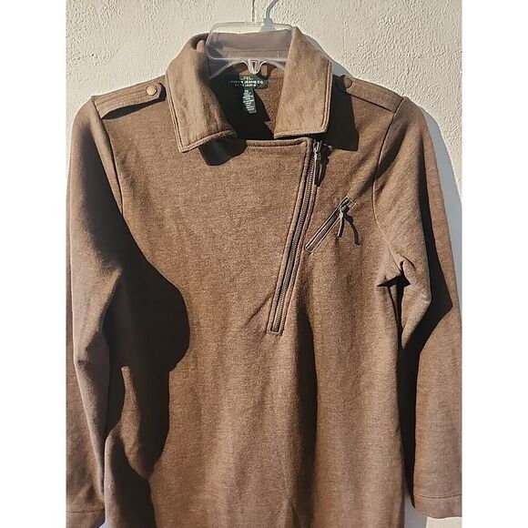 Ralph Lauren Sweatshirt Brown Dress Brown Cotton Poly Blend Extra Small XS - Picture 2 of 6